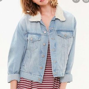 Urban Outfitters Sherpa Collar Jean Jacket